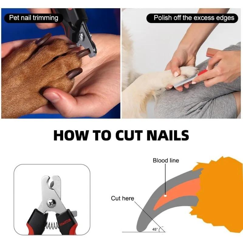 Professional Pet Nail Clipper & Trimmers Dog Nail Clippers with Safety Guard Pet Dog and Cat Nail Clippers Cat Nail Sharpener