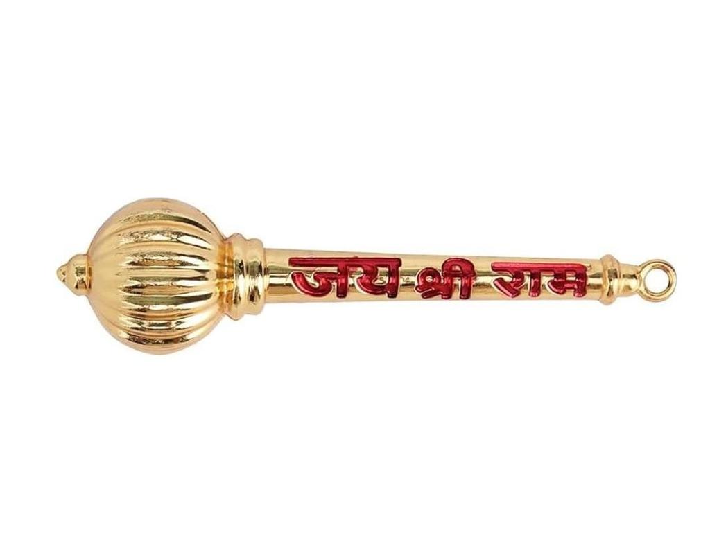 TreegoArt Statua Idolica di Bajrangbali Jai Shree Ram Hanuman Ji Gada Oggetto Decorativo per Casa e Decorazione Pooja - Lunghezza 3 Pollici