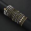 15pcs Bohemian Daisy Flower Star Bead Faux Pearl Layered Bracelets Set For Women Gold Color Summer Beach Daily Wear Jewelry Gift