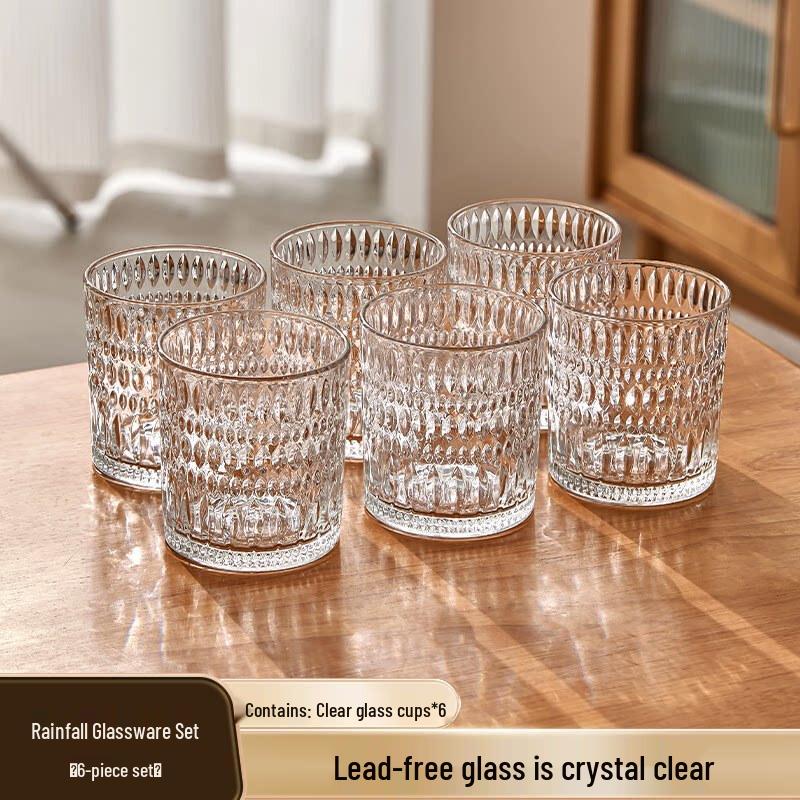 Star-Embossed Heat-Resistant Glass Drinking Cup