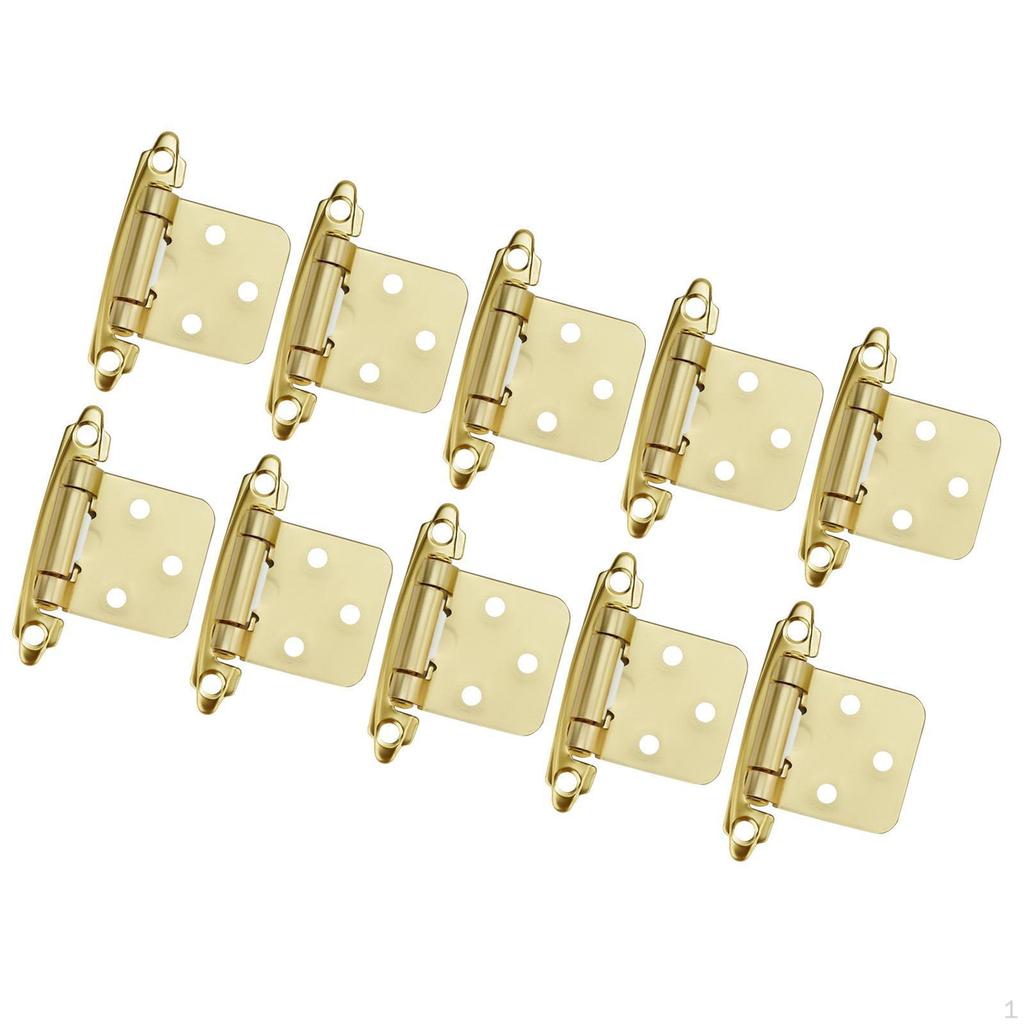 10 Count of Semi Concealed Cabinet Door Hinges Cold Rolled Steel Installation Accessories