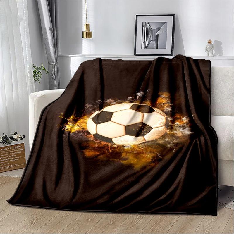 Soccer Ball Field Football Goal Throw Blanket Soft Flannel Blankets Bed Sofa Cover Bedspread Home Decor Christmas Birthday Gifts