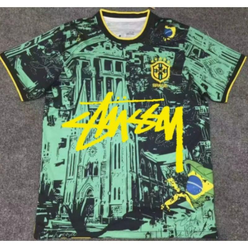 Maglia da Calcio Signature Stussy Retro Brasile Argentina Portogallo Maglia da Allenamento Calcio Uomo Donna Manica Corta