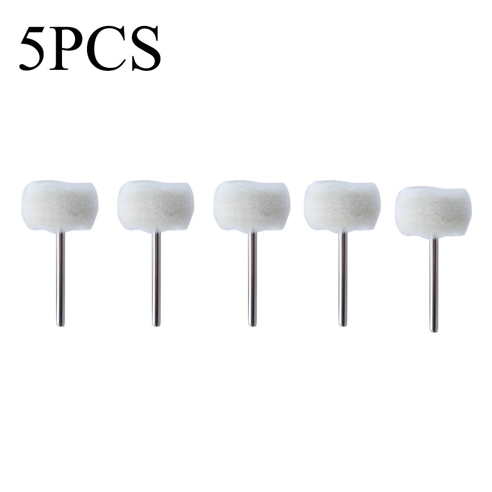 1-10Pcs 3mm Shank Cotton Thread Polishing mini Brush Felt Grinding Sanding Head Abrasive Buffing Wheel for Dremel Dril Jade