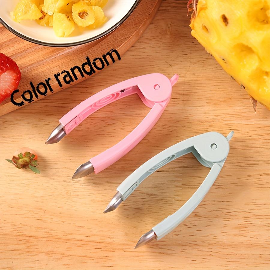 Stainless Steel Pineapple Strawberry Corer and Seed Remover with Ergonomic Handle - Heavy-Duty Kitchen Gadget for Fresh Pineapple and Melon Stainless Steel