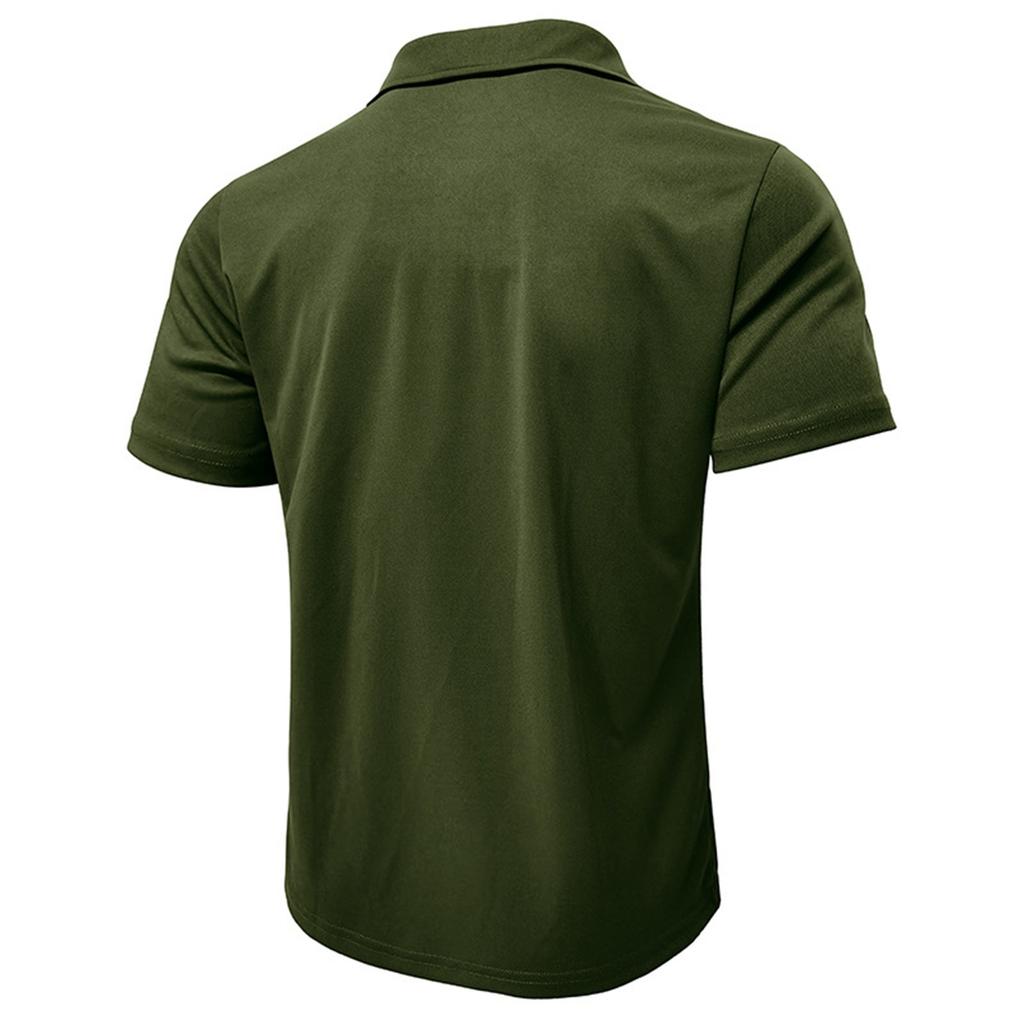 Men's Spring Solid Color Short Sleeve Lapel Shirt Men's Casual Fashion Shirt