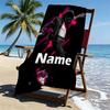 Custom Name Personalized Michael Jackson Print Beach Towel, for Trip Camping Beach Party Home Decor, Birthday Gift for Family & Friends
