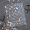 Cute Animals Bear Dog Cake Sweet Cherry Grid Bowknot Star Line Fruit Relief Self Adhesive Nail Art Stickers 5D Manicure Decals