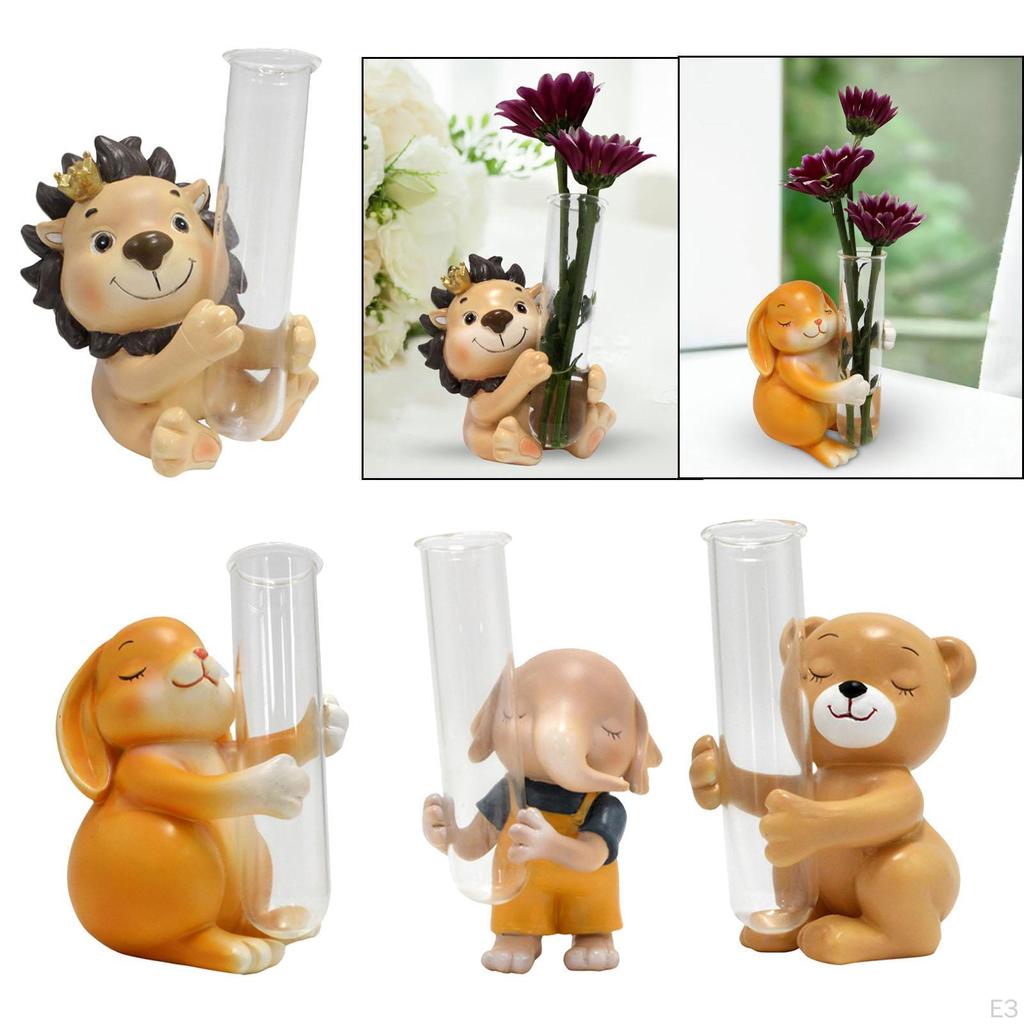 Tisch Mini Vase Glas Reagenzglas Kreatives Tier Tragbarer Hydrokultur Pflanzenhalter für