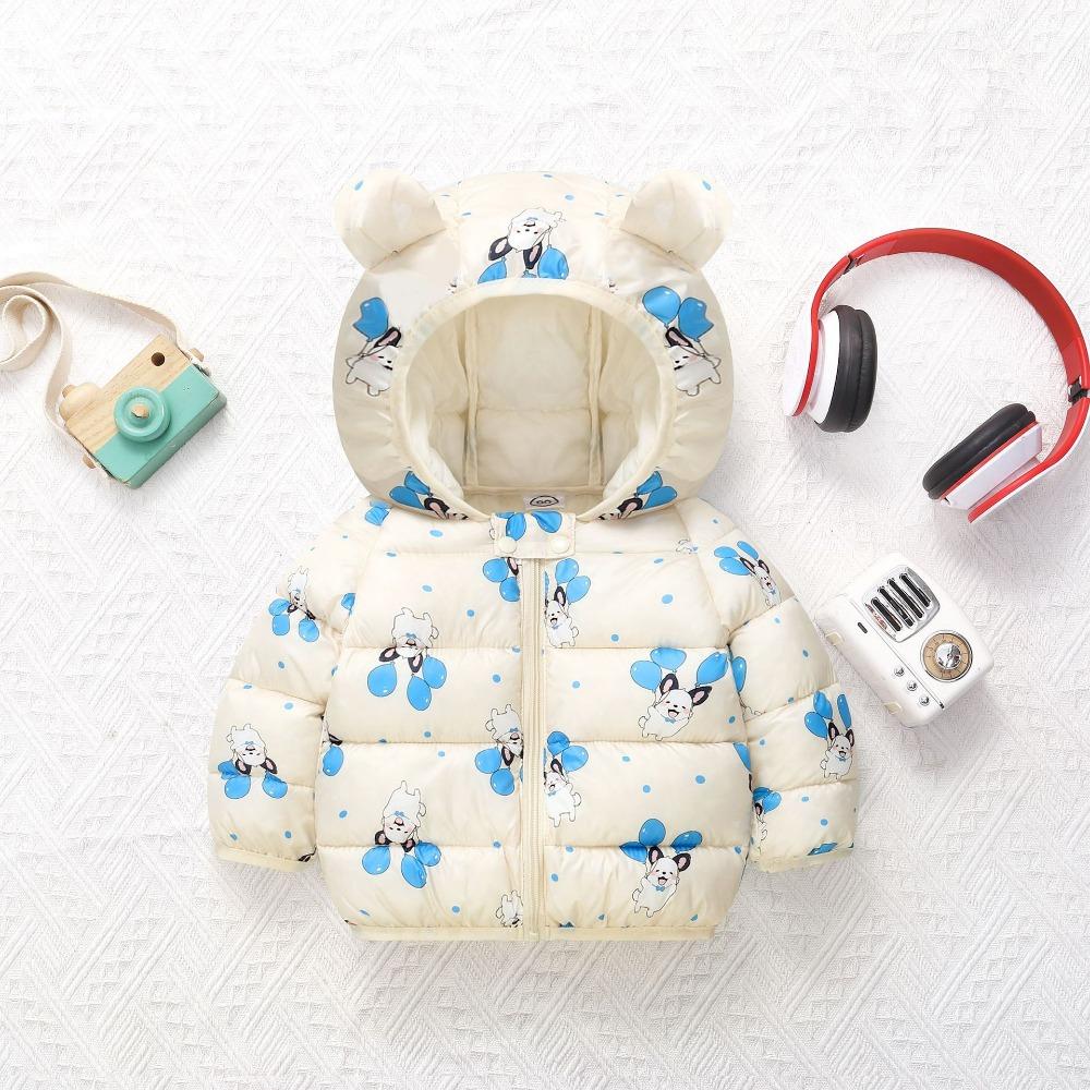 Autumn and Winter Cartoon  Jacket Children's Down Cotton Clothes Boys and Girls Cotton Clothes Children 2-6 Years Old Light Baby Jacket