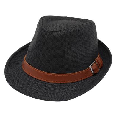Visera de Paja Europea y Americana Sombrero de Jazz para Vacaciones Ala Corta Sombrero de Playa para Hombres y Mujeres Hebilla de Cinturón Sombrero de Copa Sombrero de Moda Genial
