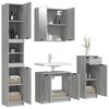 4 Piece Bathroom Furniture Set Grey Sonoma Particleboard