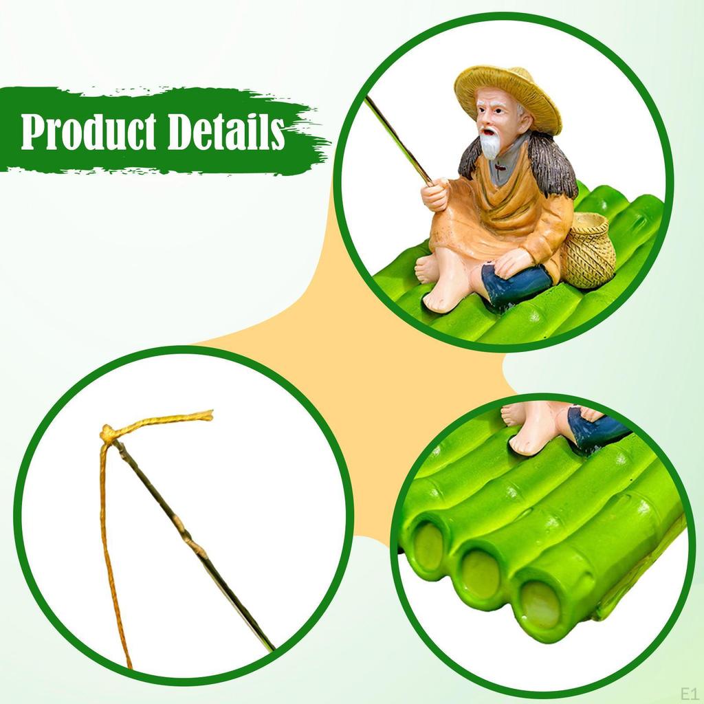 Sitting Figurine Garden Landscape Decor Collectible Small Sculpture Statue for Living Room