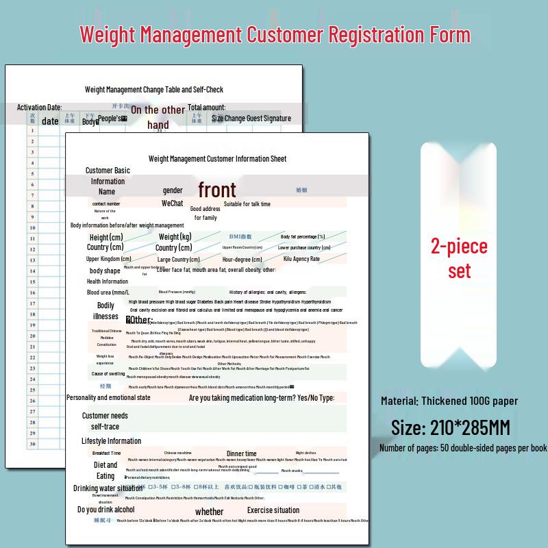Beauty Salon Weight Loss Management & Customer Registration Form