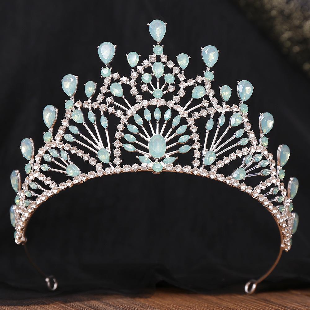 DIEZI Different Style Opal Crystal Princess Crown For Women Wedding Luxury Queen Princess Bridal Party Tiaras Hair Accessories