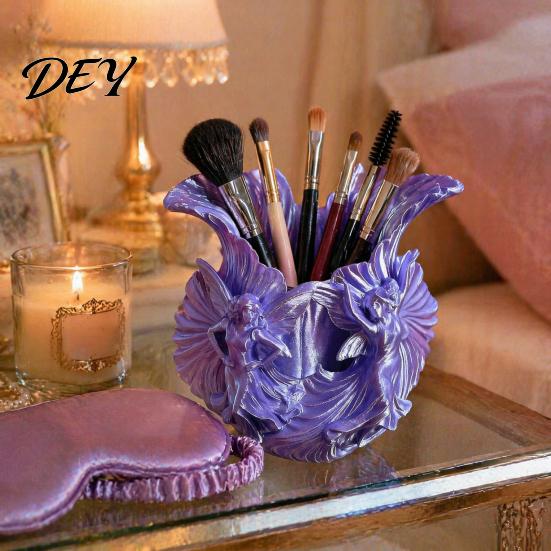 Stationery Organizer for Desk Makeup Brush Holder, with Thickened Stable Base, Fairies Decor Silk Cute Pen Holder Texture Storage Box, Dressing Table