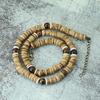 Módní pánský náhrdelník Přírodní kokosová skořápka Dřevěný límec 19 palců Choker Colar Tygří oko Howlitový kámen Collana Dárek pro něj