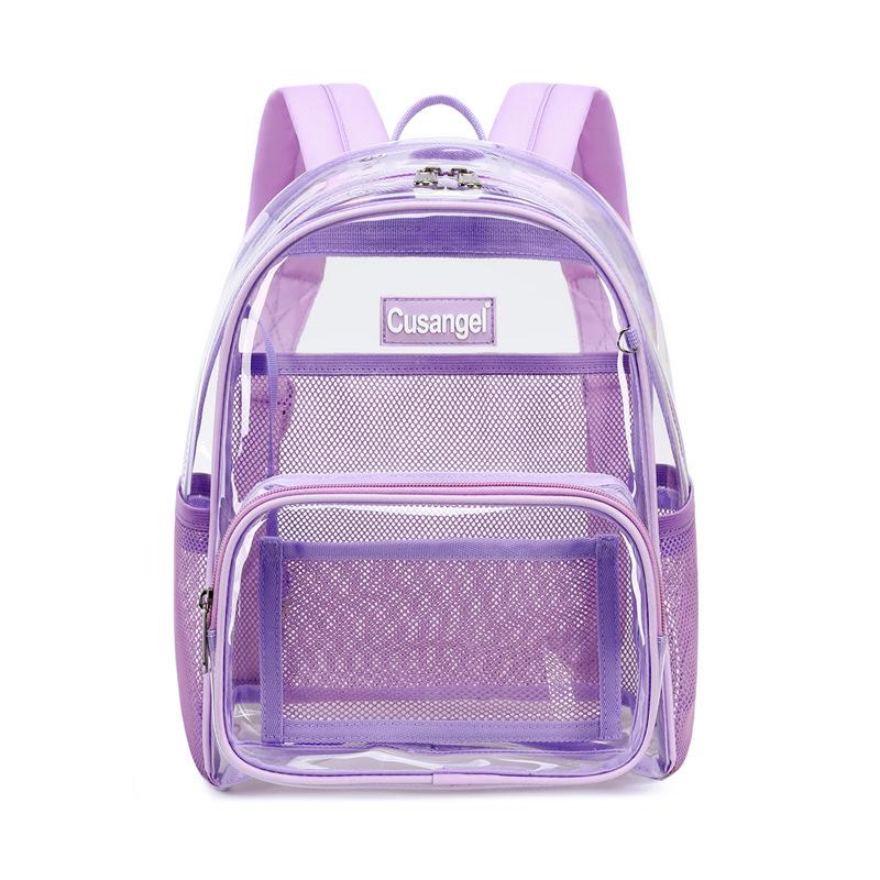 New Transparent Backpack For Women Jelly Double-Shoulder Bag Eco-Friendly TPU Student Schoolbag Fashionable And Versatile