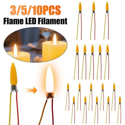 3/5/10PCS Flame Light Bulbs 2200K Diode Light Bulb Accessories LED Flame Effect Light Bulb for Halloween Christmas Decor