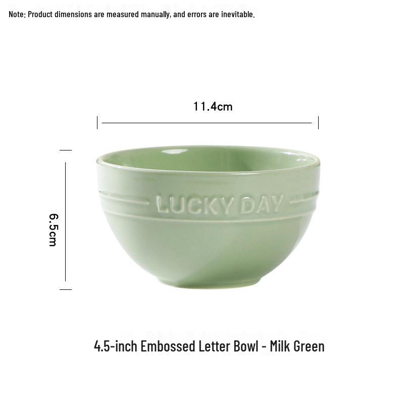 Creative Matcha Green Embossed Ceramic Dishware Set: Includes Plates, Rice Bowls, and Large Soup Bowl