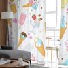 Lody Cartoon Food tiulowe zasłony do sypialni przedpokój wystrój salonu szyfonowa zasłona na balkon kuchnia domowe zasłony