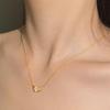 18K Gold-Plated Heart Pendant Clavicle Necklace with Zircon