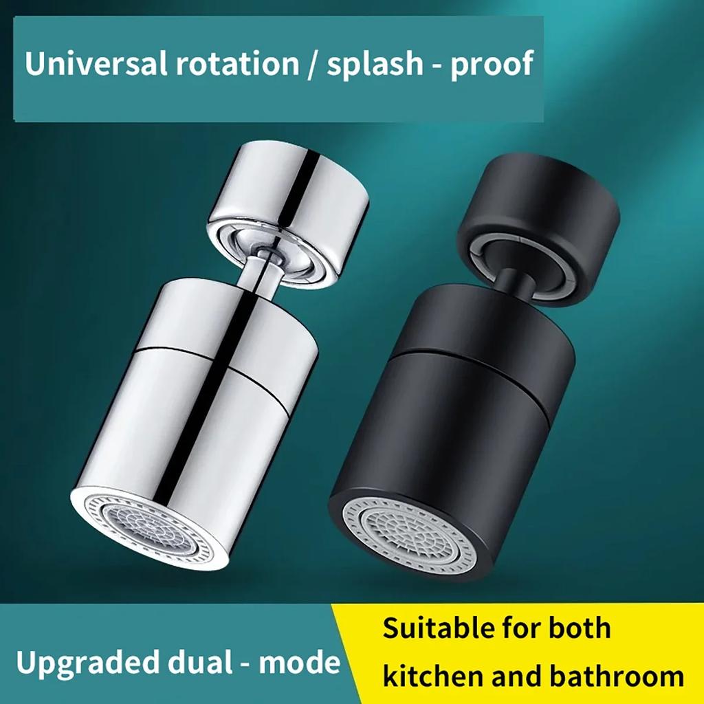360° Rotary Kitchen Faucet Spray Head Filter Washbasin Splash Proof Adapter 2 Mode Adjustable Kitchen Sink Faucet Aerator