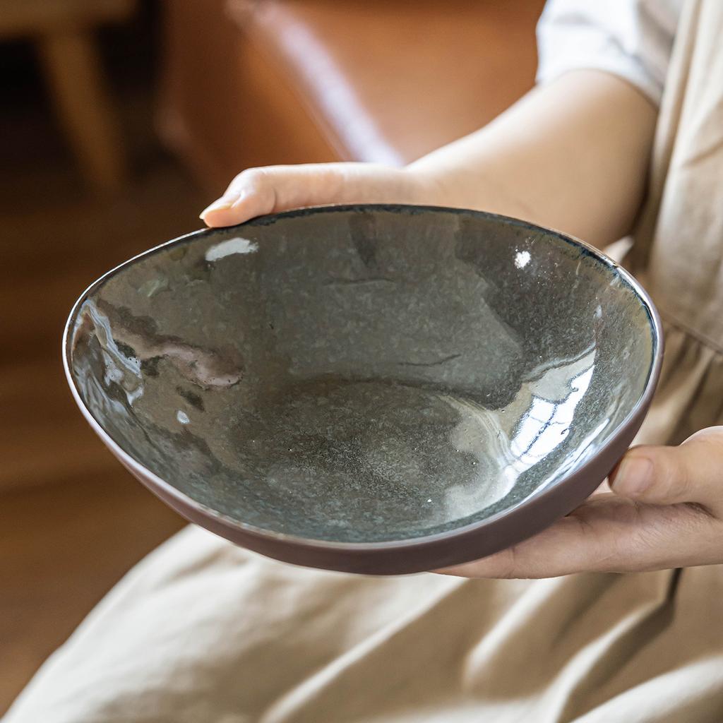 Miseczka o specjalnym kształcie Japoński styl retro Ceramiczna miseczka Naczynia Stołowe Domowa miska Miska na sałatkę owocową Kreatywna nieregularna miseczka