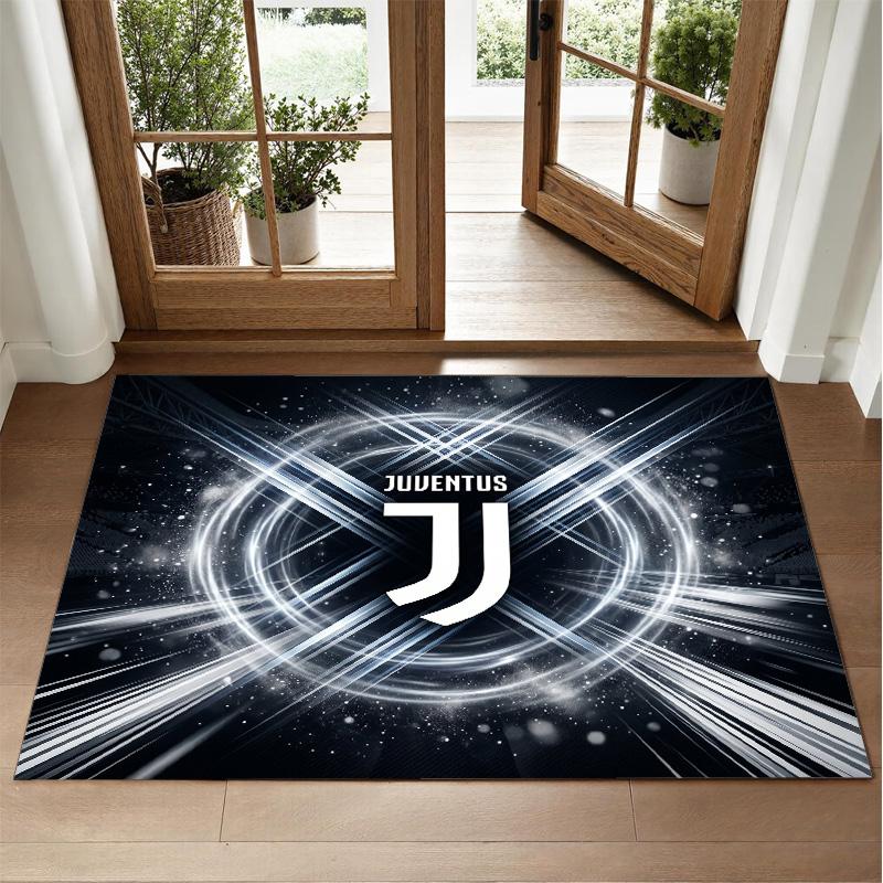 Juventus FC Design Crystal Velvet Rug Soft Decorative Mat for Bedroom Entrance