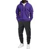 Men's Loose Fit Color Hoodie and Cargo Pants Set with Pockets for Sports and Casual Wear
