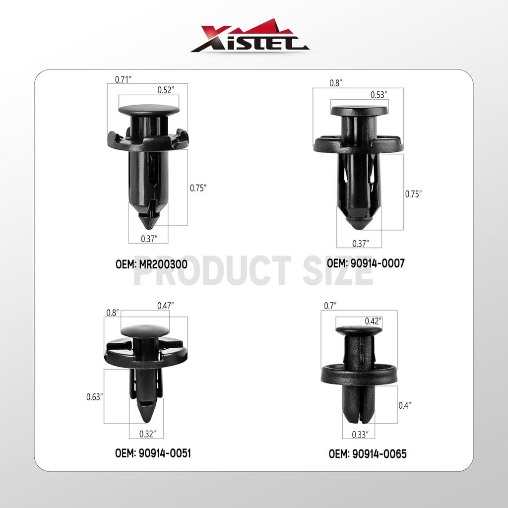 Xislet 121Pcs Plastic Rivets Clips 7Mm 8Mm 9Mm 10Mm Compatible With Subaru Bumper Fender Retainers Replace 90914-0007 90914-0065 90914-0051 Included