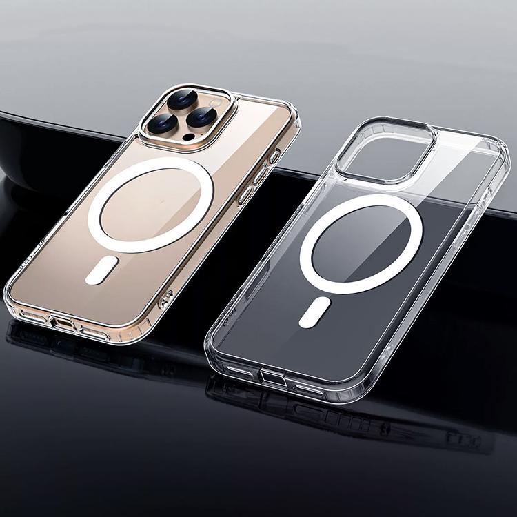 Us Stock Transparent Phone Case Tpu Safe Shockproof Clear Magnetic Cell Phone Case Cover for Iphone 14 15 16 17 Pro Max