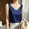 Ice Silk V-Neck Camisole for Women – Loose, Belly-Covering Satin Layer for Spring/Summer