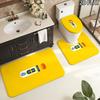 3pcs Real Oviedo Pattern Flannel Nonslip Absorbent Washable Decorative Bathroom Home Toilet Seat Cover Mat