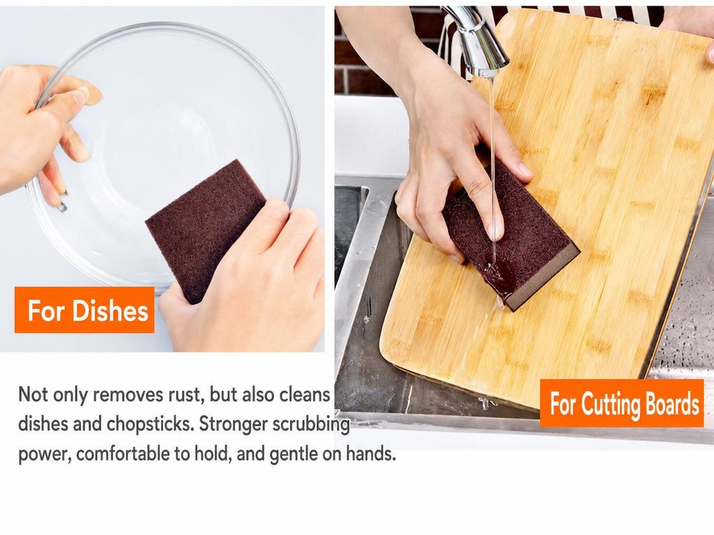Cleaning Brush Lincoo 1/2/4/6/8Pcs Carborundum Removing Rust Cleaning Brush Descaling Clean Rub for Cooktop Pot Kitchen Sponge