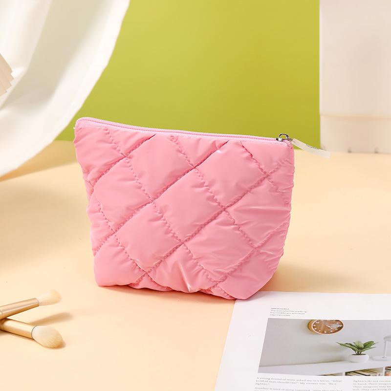 Solid color cosmetic bag three-piece portable high-value toilet bag large-capacity portable waterproof storage bag