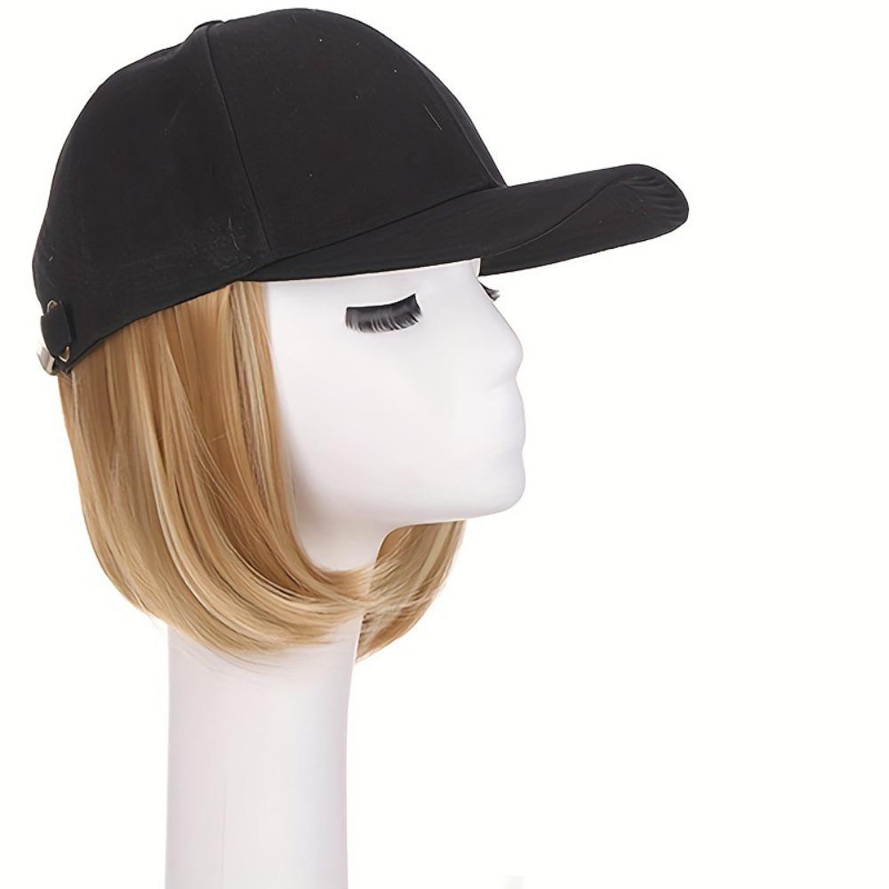 Cappellino Parasole Cappellino da Baseball con Estensione Capelli Parrucca Regolabile Nera Marrone per Donne