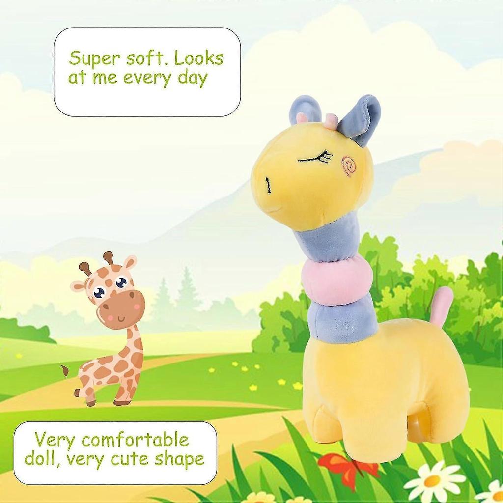 Giraffe Plush Toy, 35cm Soft Plush Dolls, Cute Giraffe Plushie Doll, Stuffed Animal Toys, Throw Cushion Doll, Cuddly Figures Plush(Yellow)