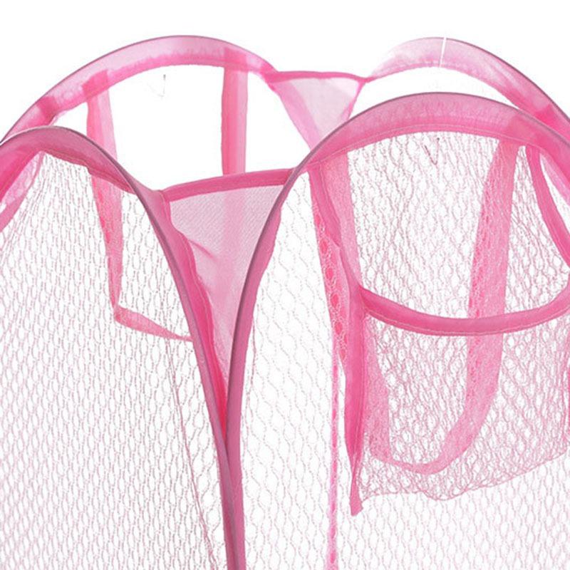 Foldable Mesh Laundry Basket With Durable Handles Strongly Frame Laundry Basket