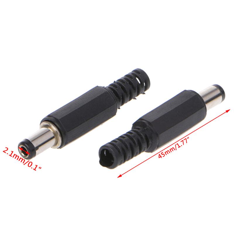 5Pcs 5.5X2.1Mm Male Dc In-Line Plug Socket Jack Connector Adapter