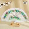 Folding Fan Wood Spanish Fan for Dancing Printing Hand Folding Fan Performances Prop Home Decor Ornaments Craft Gifts for Guest