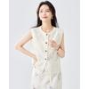TERRE BLEUE Women's New Chinese Style Loose Sleeveless Vest