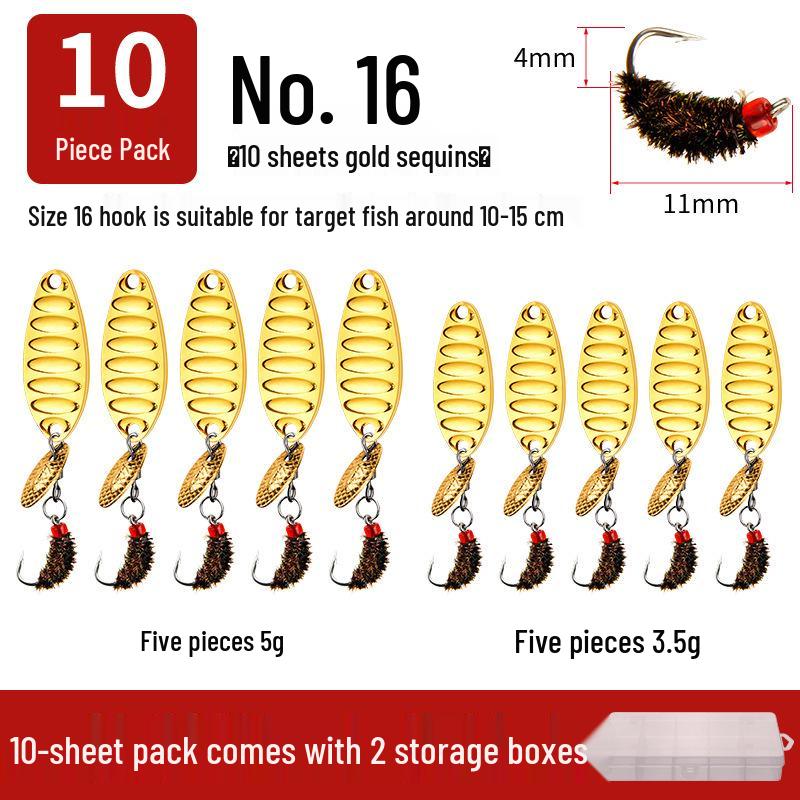 Modified Fly Fishing Hooks: Flat Vibration Spinner, Dragon Scale Micro Lures for Mandarin Fish & Crucian Carp