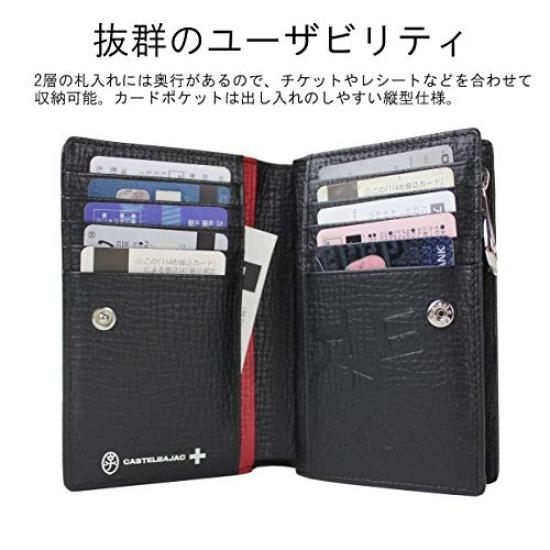 [Castelbajac] Bifold Wallet with Coin Purse Middle Wallet PICCOLO 022615 Black