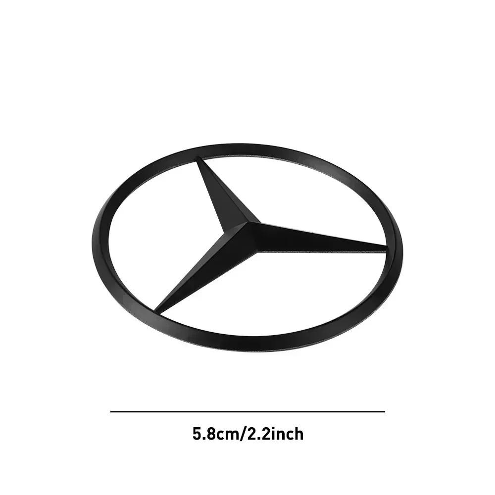 52/58mm Car Steering Wheel Center Stickers STAR Emblem For Mercedes Benz AMG W124 W202 W203 W210 W212 W220 Decal Car Accessories QZ7