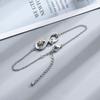 Fashion Minimalist Women Number 8 Bracelet Creative Heart Zircon Inlaid Gold Tone Jewelry Elegant Gift