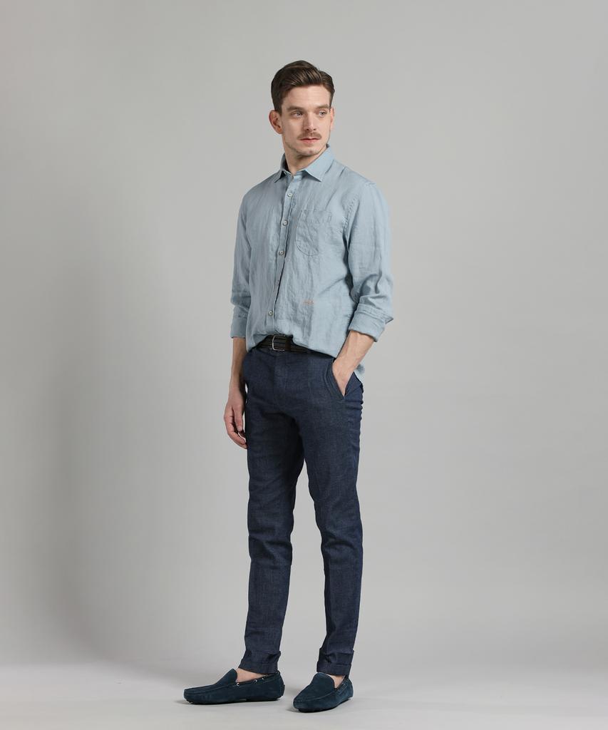 PANICALE Cotton Slim Fit Chino Pants [Navy]