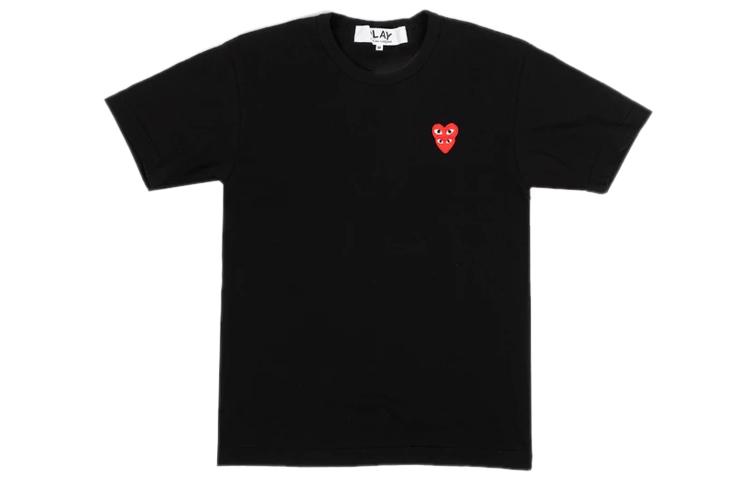 CDG Play Футболки Мужские Черные С Круглым Вырезом Умеренный Прямой Крой AZ-T288-051-1 S