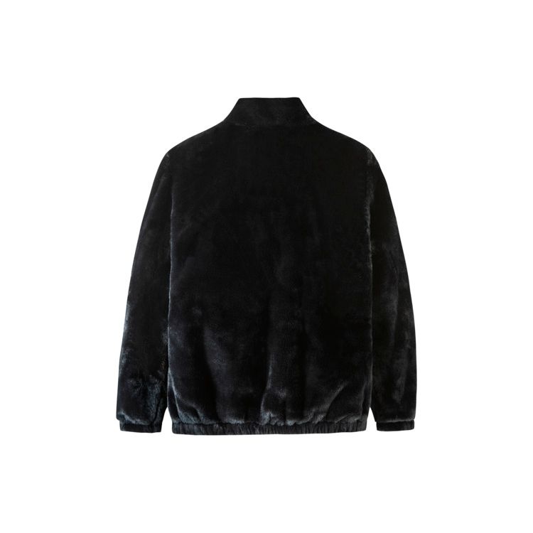 Nike Cotton Jacket Color Block Zipper Cardigan Stand Collar Faux Fur Short Kids jackets Black NY2042170GS-004