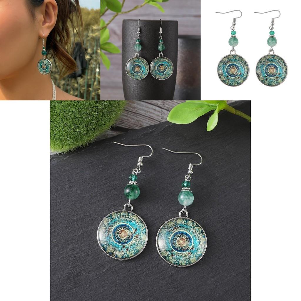 Floral Dazzling Vintage And Geometric Drop Earrings With Stunning Finish Electroplated